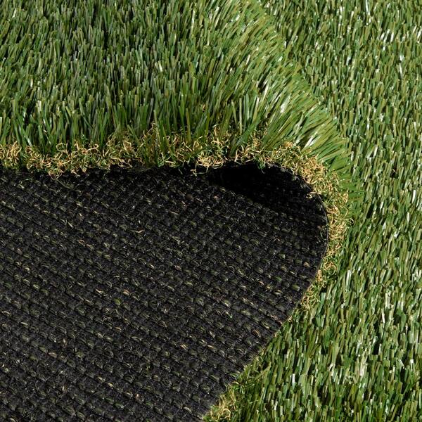 69 oz. 7.5 ft. x 9 ft. Field/Olive Green Artificial Grass Rug