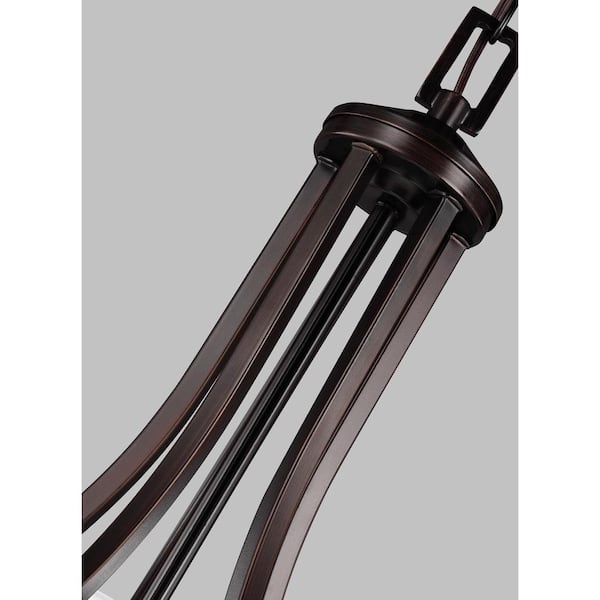 Hanford 5-Light Burnt Sienna Traditional Transitional Single Tier Hanging Empire Chandelier