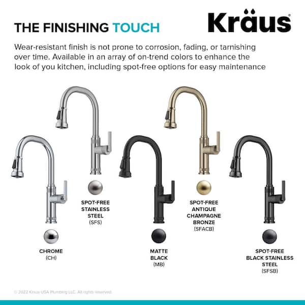 Allyn Industrial Pull-Down Single Handle Kitchen Faucet in Matte Black