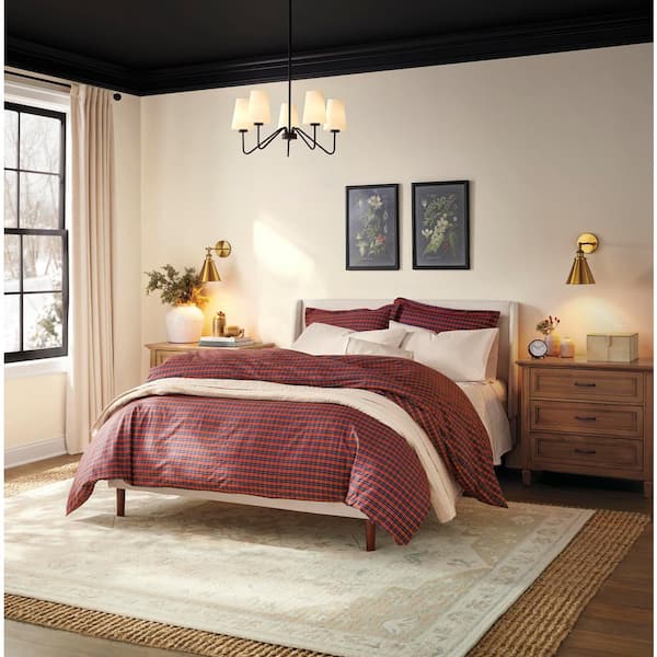 25.75 in. W x 12 in. H 5-Light Matte Black Chandelier with Conical White Glass Shades