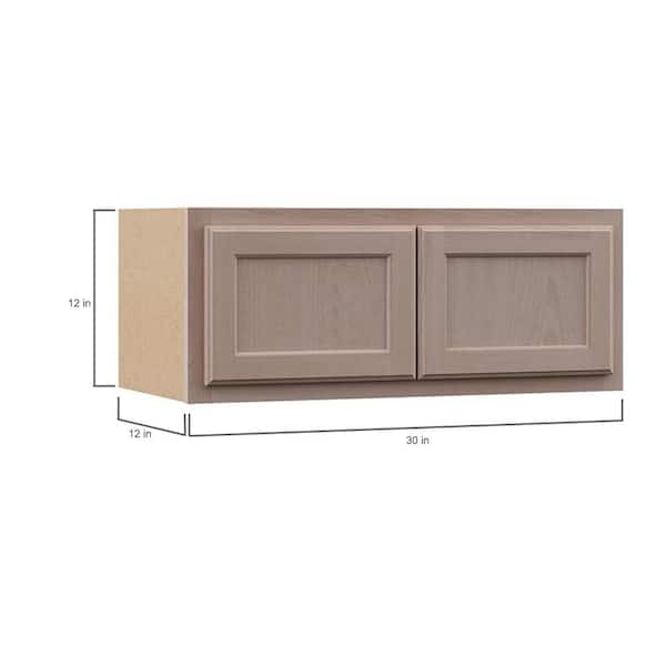 30 in. W x 12 in. D x 12 in. H Assembled Wall Bridge Kitchen Cabinet in Unfinished with Recessed Panel