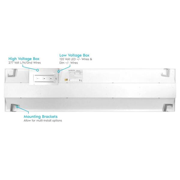 1 ft. x 4 ft. Center Basket LED Troffer Panel Light 2000/2500/3750 Lumens 3500K/4000K/5000K Dimmable Damp Rated (2-Pack)