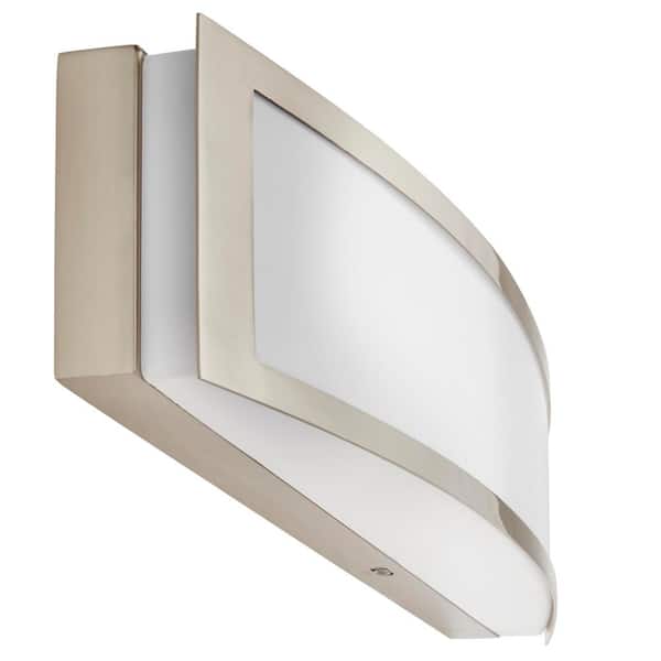 Woodbury 24.6 in. 1-Light Brushed Nickel Integrated LED Bathroom Vanity Light Bar with Frosted Acrylic Shade