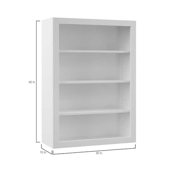 Designer Series Melvern Assembled 30x42x12 in. Wall Open Shelf Kitchen Cabinet in White