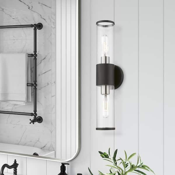 Banca 4.25 in. 2 Light Black Wall Sconce