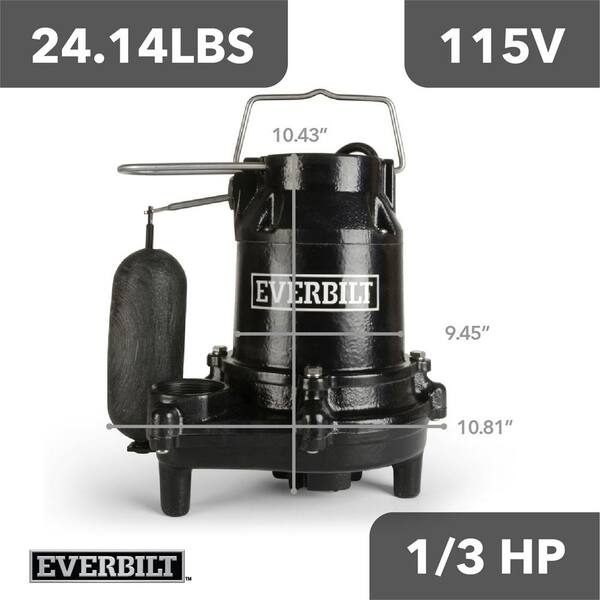 1/3 HP Cast Iron Sump Pump