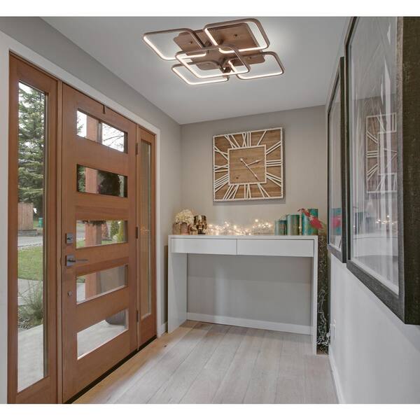 Sebastian 17.5 in. Coffee Integrated LED Metal Flush Mount Ceiling Light