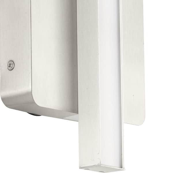 Phase 4 Collection 16 in. 1-Light Brushed Nickel Small Modern Integrated 3CCT Integrated LED Linear Vanity Light