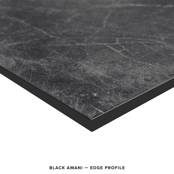 6 ft. L x 25 in. D Engineered Composite Countertop in Black Amani with Satin Finish
