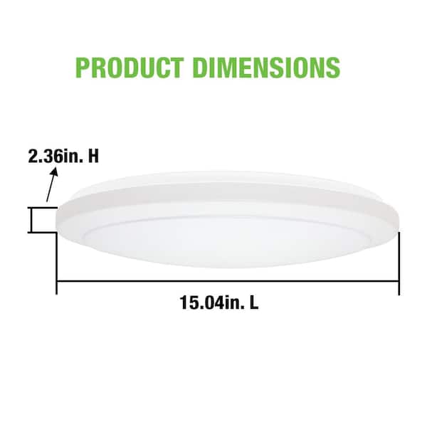 16 in. Low Profile LED Flush Mount Round Closet Light Fixture 1700 Lumens 3000K 4000K 5000K Dimmable Hallway Stairwell