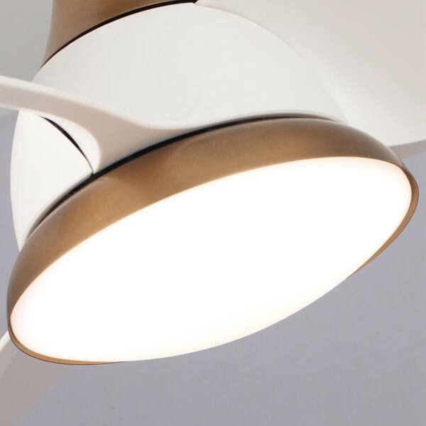 28 in. Integrated LED Brass Gold Ceiling Fan with Light and Remote Control