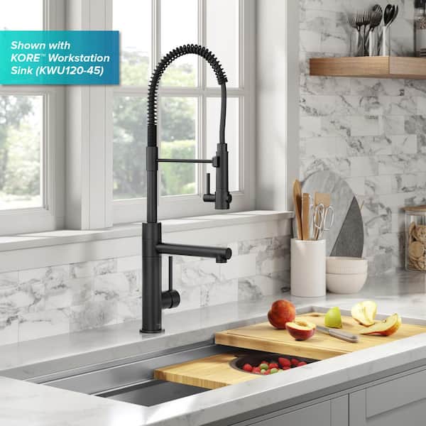 Artec Pro Single Handle Pull Down Sprayer Kitchen Faucet with Pot Filler in Matte Black