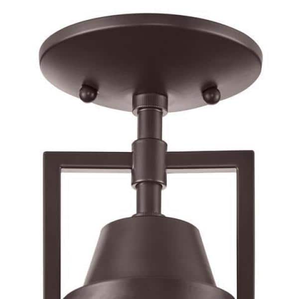 Wilhelm 12 in. 1-Light Bronze Semi-Flush Mount Fixture