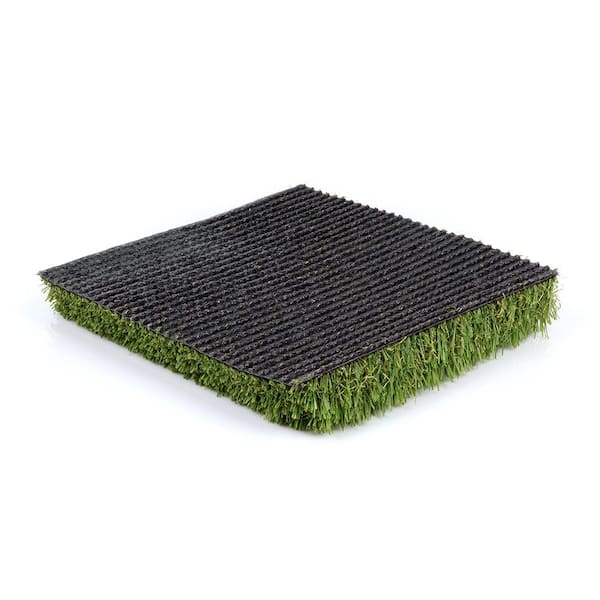 15 ft. W x Cut to Length Green and Tan Quick Draining Artificial Grass Turf
