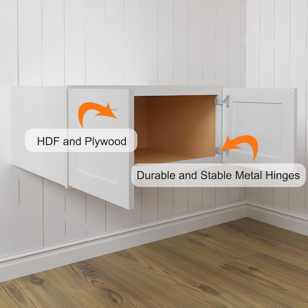 Shaker Style Ready To Assemble Stock Wall Kitchen Cabinet (33 in. W x 15 in. H x 24 in. D)