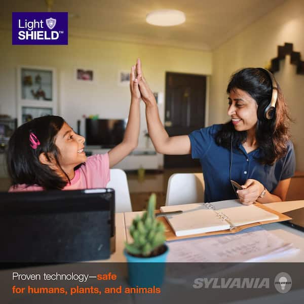 13 in. 120-Volt White Integrated LED Dimmable Flush Mount 3500K with Germ Fighting Technology