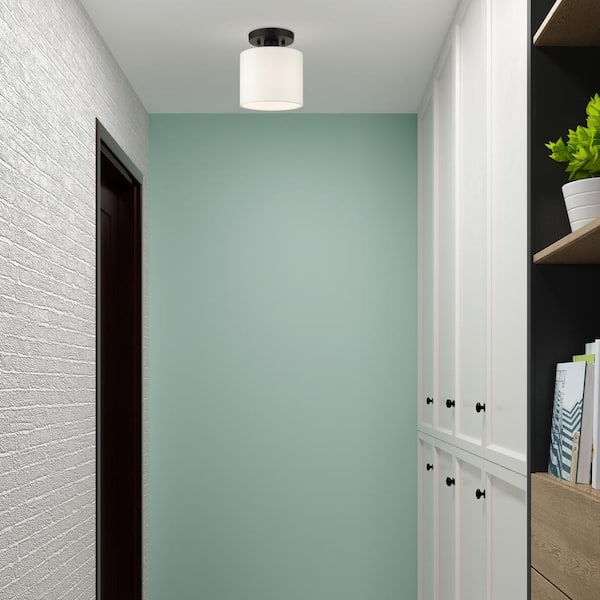 Mercury 1 Light Black Semi Flush Mount