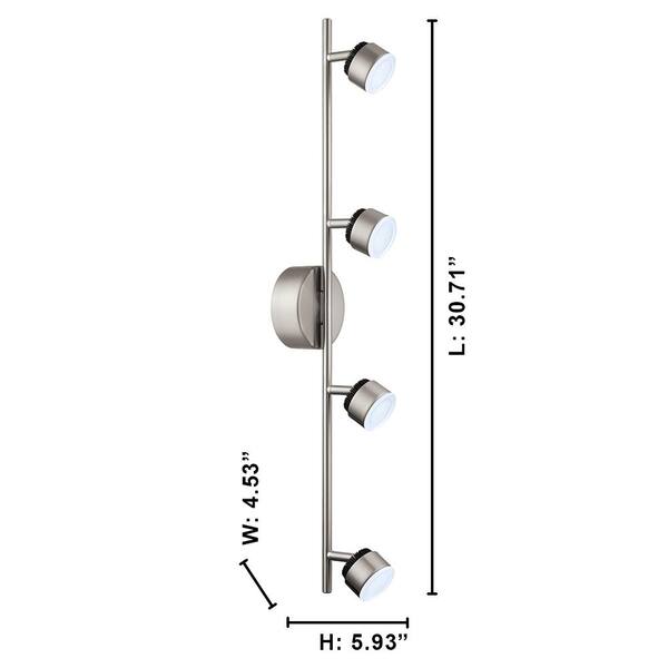 Burgate 2 ft. 4-Light Brushed Nickel Integrated LED Fixed Track Lighting Kit