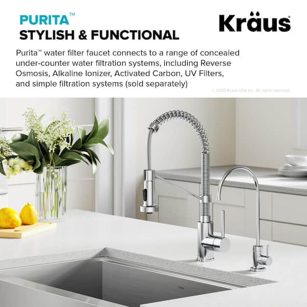 Purita Single Handle 100% Lead-Free Beverage Faucet in Chrome