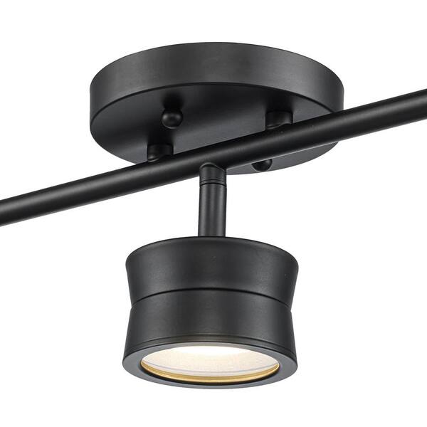 1.75 ft. 3-Light Black Integrated LED Track Lighting Kit with Round Back Adjustable Heads