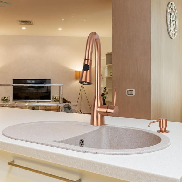 Built in Copper Soap Dispenser Refill from Top with 17 oz. Bottle