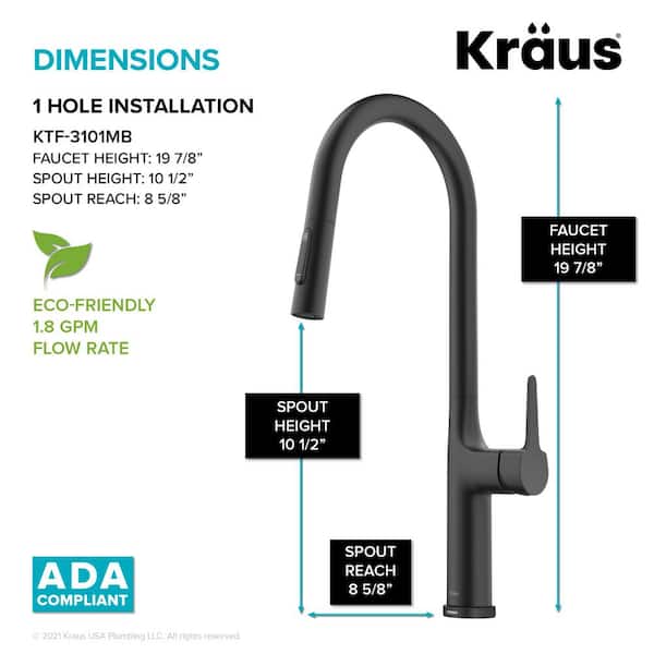 Oletto Single Handle Touch Pull Down Sprayer Kitchen Faucet in Matte Black