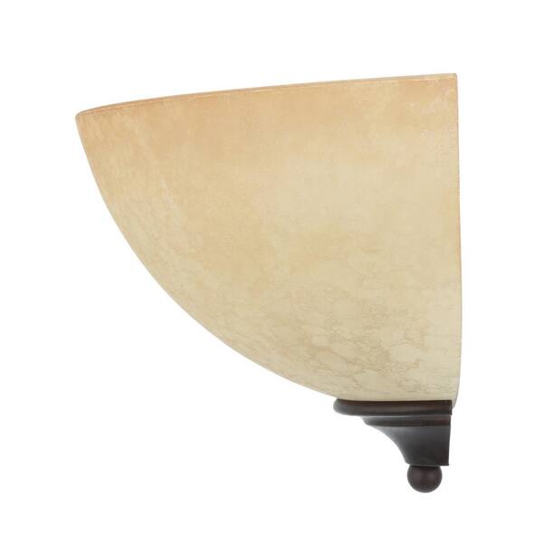 1-Light Old Bronze Sconce with Tuscan Suede Glass Shade