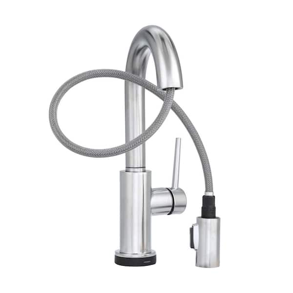 Trinsic Single-Handle Pull-Down Sprayer Bar Faucet Featuring Touch2O Technology in Arctic Stainless