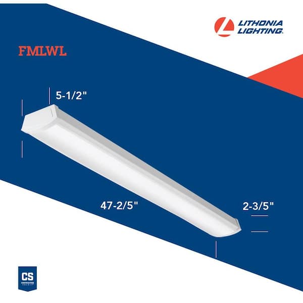 40-Watt 4 ft. White Integrated LED Flush Mount Light