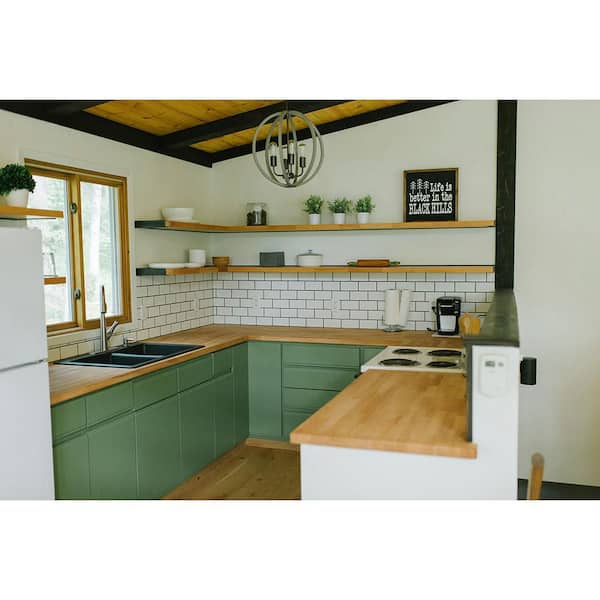 4 ft. L x 25 in. D Unfinished Beech Solid Wood Butcher Block Countertop With Eased Edge