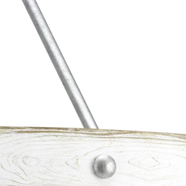 Gulliver 27-3/4 in. 5-Light Galvanized Drum Pendant with Weathered White Wood Accents