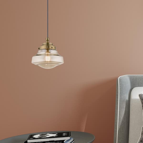 Art Glass Mini Pendants 1 Light Antique Brass Mini Pendant