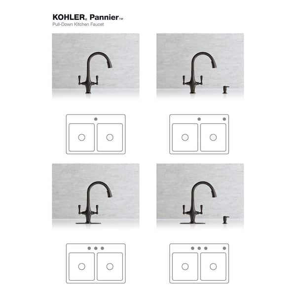 Pannier Two-Handle Pull Down Sprayer Kitchen Faucet in Oil-Rubbed Bronze