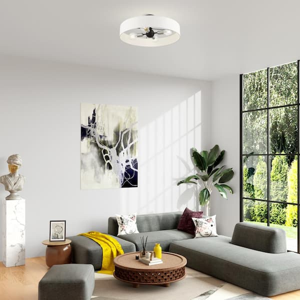 Venlo 4 Light Black with Brushed Nickel Accents Semi Flush Mount