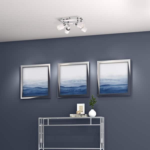 Davida 10.54 in. 4-Light Chrome Semi-Flush Mount