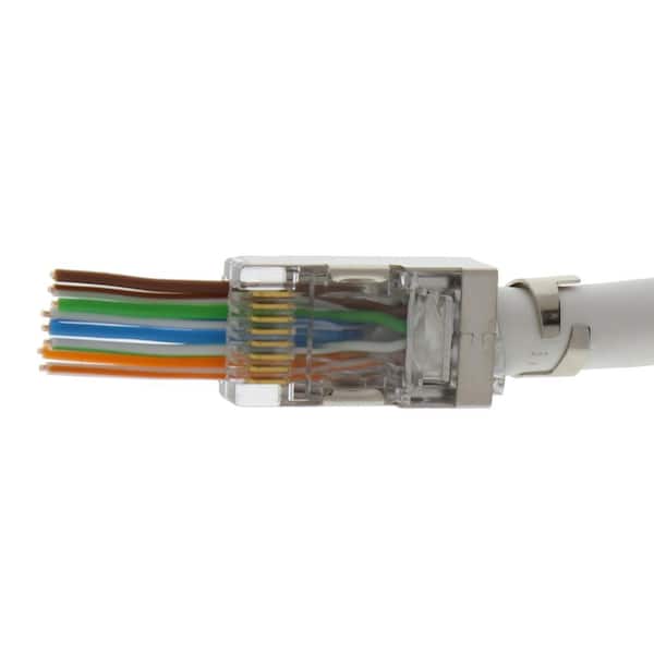 Shielded Feed-Thru CAT6A/6/5e Modular Plugs, 25/Card