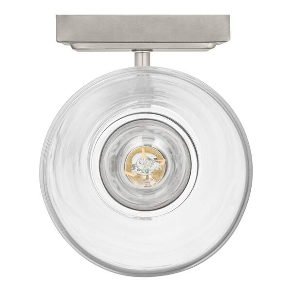Wakefield 5.25 in. 1-Light Brushed Nickel Modern Wall Sconce with Clear Glass Shade