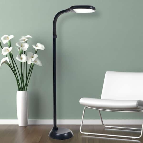 60 in. Black LED Sunlight Floor Lamp with Dimmer Switch
