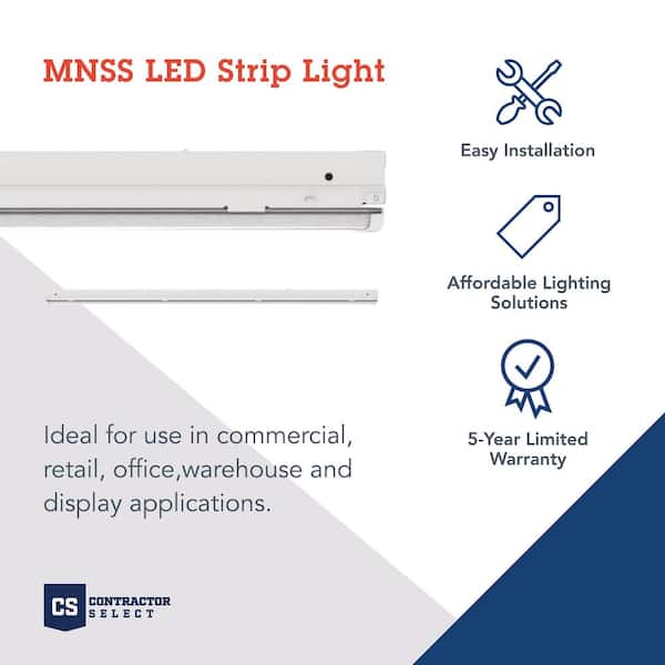 MNSS 96 in. 128-Watt Equivalent Integrated LED White Strip Light Fixture 4000K
