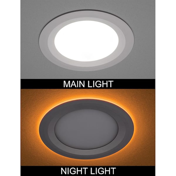 6 in. Canless Adjustable CCT Integrated LED Recessed Light Trim Night Light 900lms New Construction Remodel (8-Pack)