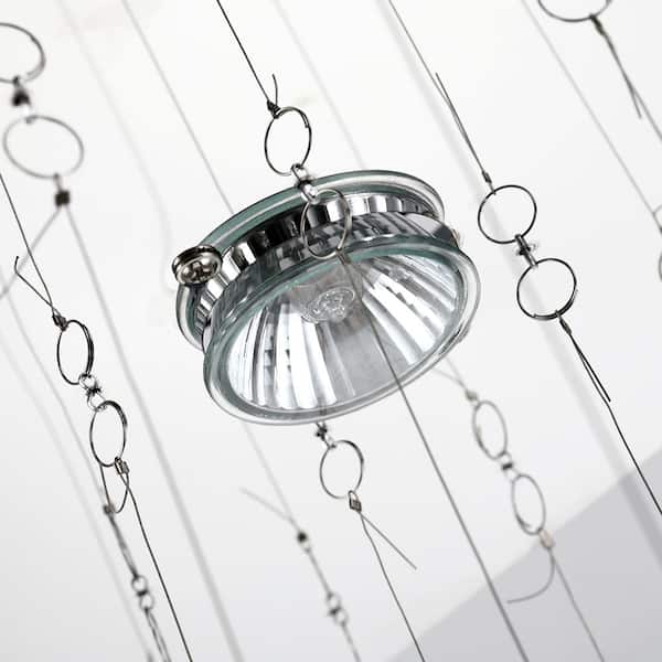 Albany 6-Light Clear Kitchen Island Geometric Chandelier with Crystal Accents