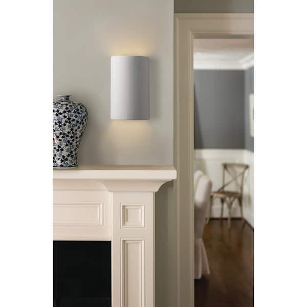 Ambiance 1-Light Small Cylinder Bisque Wall Sconce