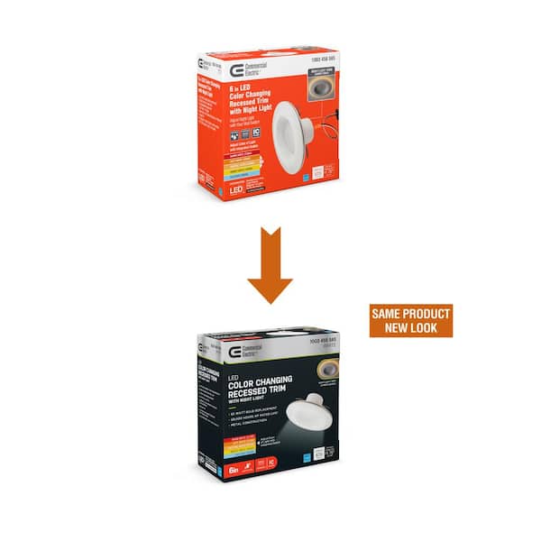 6 in. Adjustable CCT Integrated LED Recessed Light Trim w/ Night Light 670 Lumens Retrofit Kitchen Lighting Dimmable