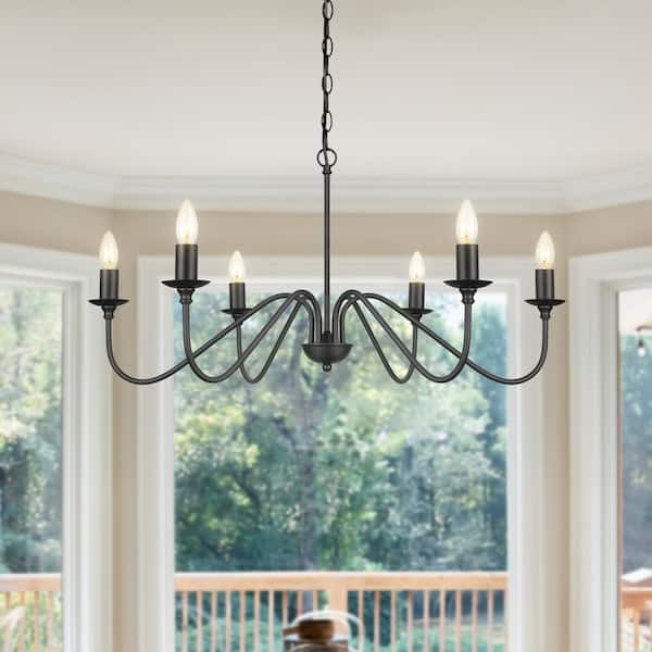 Boise 6-Light Black Candlestick Chandelier