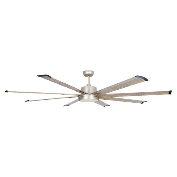 Bankston 72 in. Integrated LED Brushed Nickel Ceiling Fan with Light and Remote Control