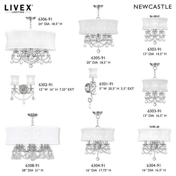 Newcastle 2 Light Brushed Nickel Wall Sconce