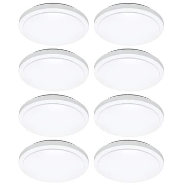 20 in. Round Dimmable LED Flush Mount Ceiling Light 2200 Lumens 4000K Bright White (8-Pack)