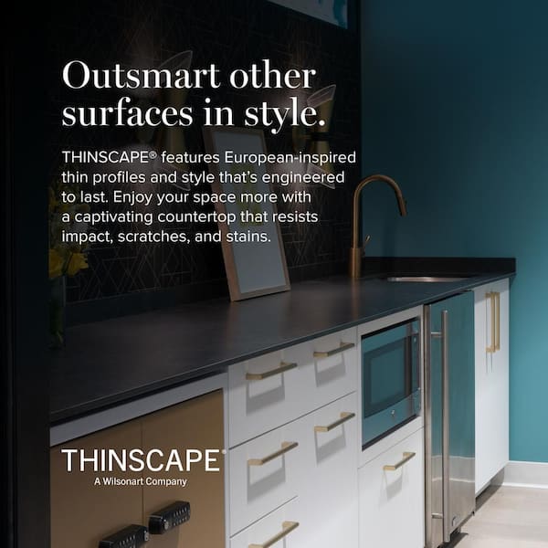 8 ft. L x 25 in. D Engineered Composite Countertop in Black Amani with Satin Finish