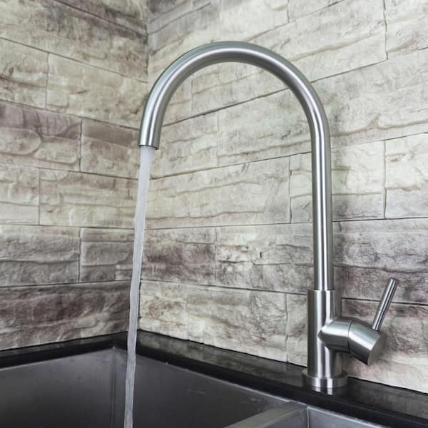 Single Hole Single-Handle Kitchen Faucet in Brushed Nickel