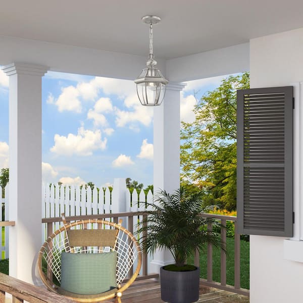 Monterey 1 Light Brushed Nickel Outdoor Pendant Lantern